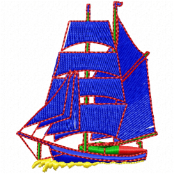 Boats Embroidery Design 1 Boats Embroidery Design 1